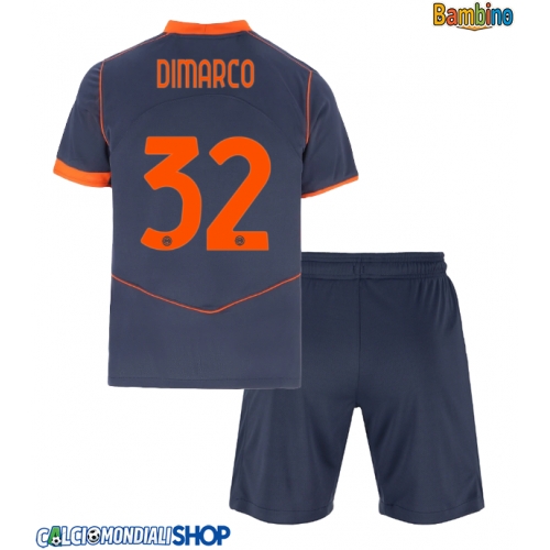 Maglie da calcio Inter Milan Federico Dimarco #32 Terza Maglia Bambino 2025-26 Manica Corta + Pantaloni corti)